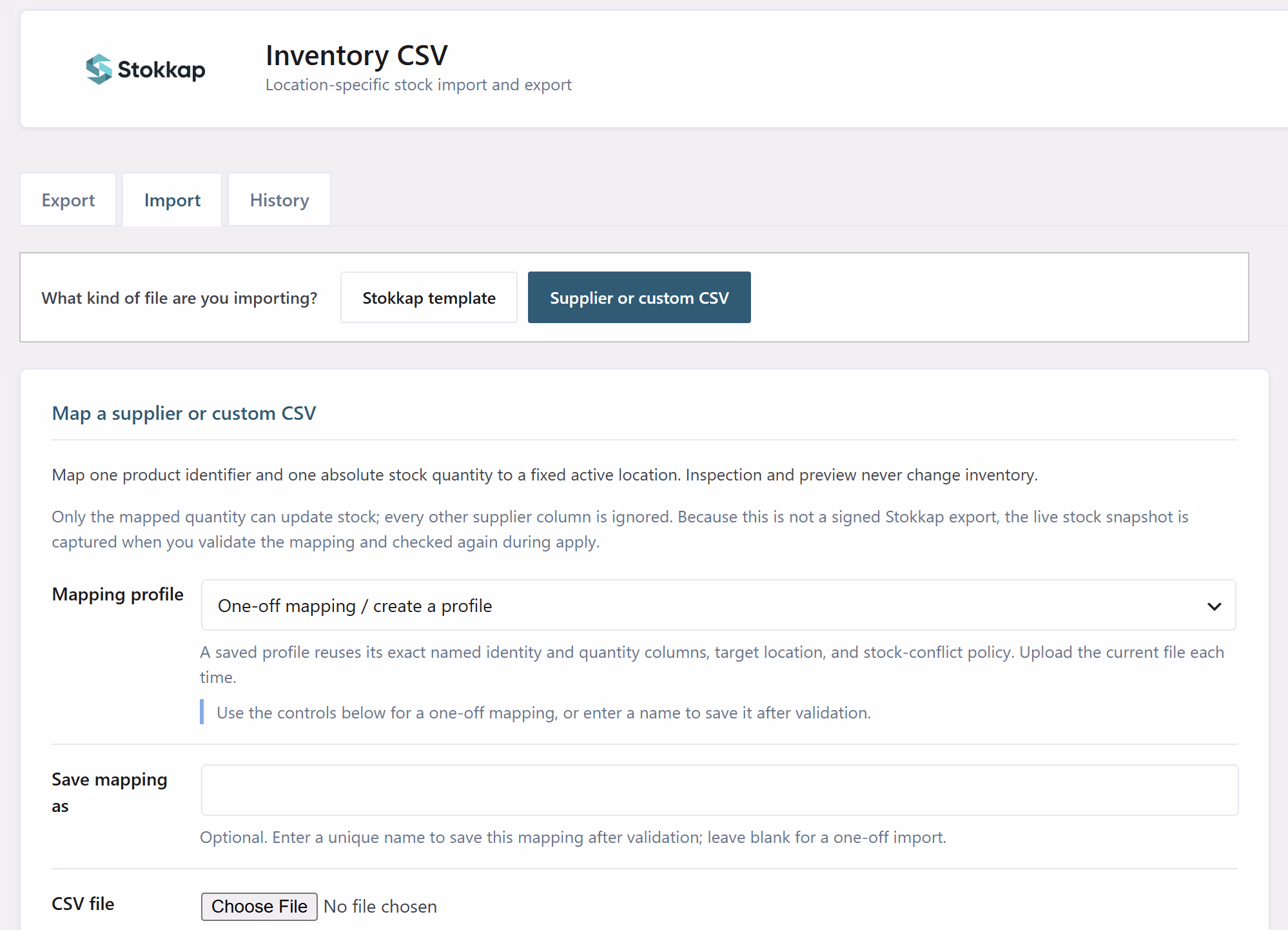 Import and export stock by location with Inventory CSV — In the WordPress plugin